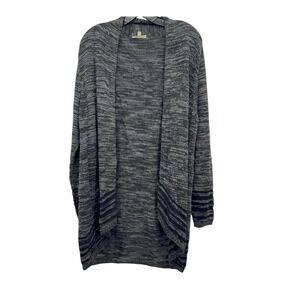 Eileen Fisher Organic‎ Cotton Gray Knit Open Front Cardigan Sweater - L